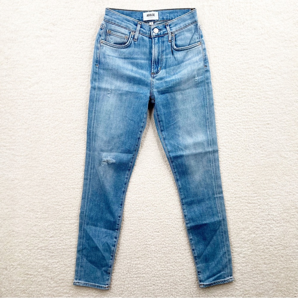 AGOLDE Sophie Mid Rise Ankle skinny Jeans Light wash Size 24 NEW
